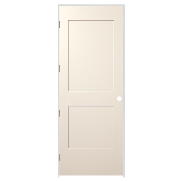 Codel Doors 28" x 96" x 1-3/8" Primed 2-Panel Monroe Molded Hollow Core 7-1/4" RH Prehung Door w/Stn Nickel Hngs 2480MHCMONRH15714